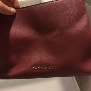 Micheal Kors shoulder bag, three compartments, gold accessories,